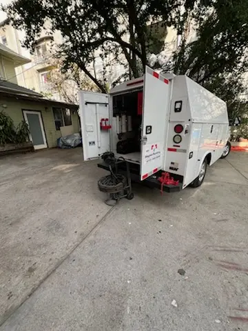 Magnet Plumbing service vehicle on-site for Slab Leak Repair in Casa View Haven